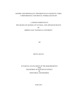 gender and personality differences in cognitive tasks