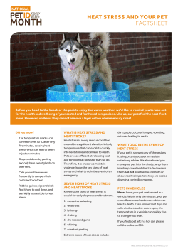 heat stress and your pet factsheet