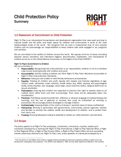 Child Protection Policy - Right To Play