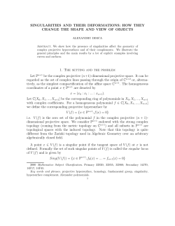 SINGULARITIES AND THEIR DEFORMATIONS