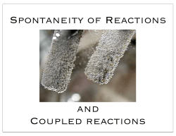 Spontaneity and Coupled Reactions Note