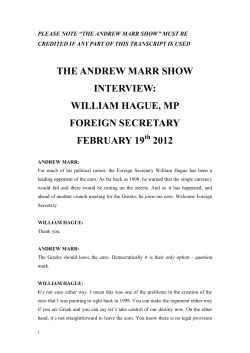 the andrew marr show interview: william hague, mp
