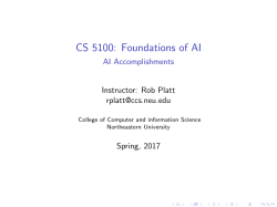 AI today - College of Computer and Information Science