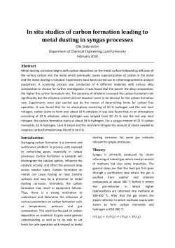 In situ studies of carbon formation leading to metal dusting in syngas