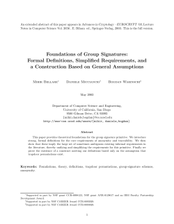 Foundations of Group Signatures: Formal Definitions, Simplified