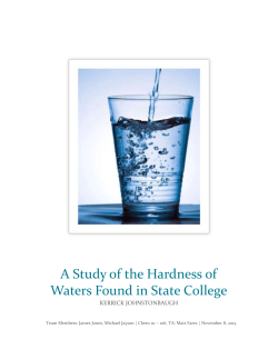 A Study of the Hardness of Waters Found in State College