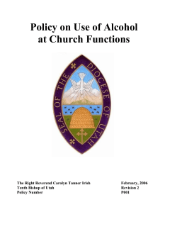 Policy on Use of Alcohol at Church Functions