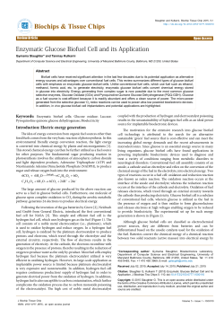Enzymatic Glucose Biofuel Cell and its Application