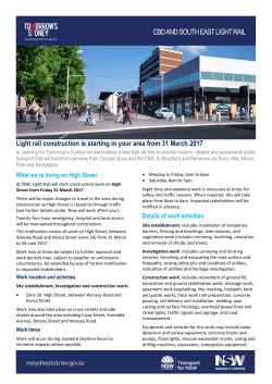 Light rail construction is starting in your area from 31 March 2017