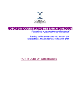 COSCA 8th COUNSELLING RESEARCH DIALOGUE