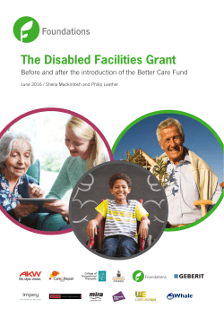 The Disabled Facilities Grant - Foundations