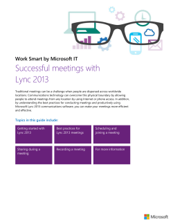 Work Smart: Successful meetings with Lync 2013