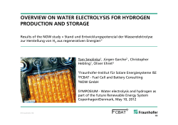 overview on water electrolysis for hydrogen production and storage