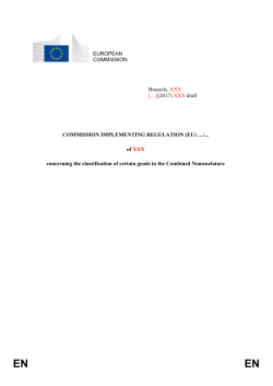 COMMISSION IMPLEMENTING REGULATION (EU) &hellip;/... of XXX