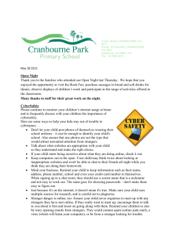 Open Night Thank you to the families who attended our Open Night