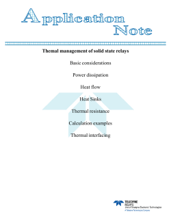 Themal management of solid state relays Basic
