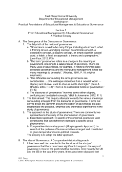 Ed management and Ed Governance-Practical Enquiry