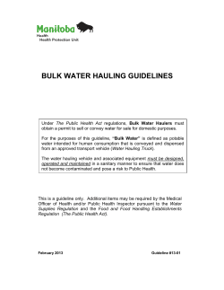 Bulk Water Hauling Guidelines