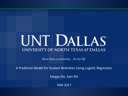 A Predictive Model for Student Retention Using Logistic Regression