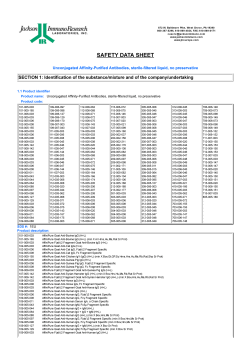 Safety Data Sheets - Jackson ImmunoResearch