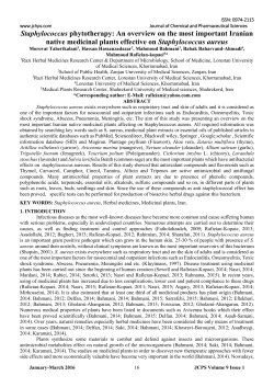 Staphylococcus phytotherapy: An overview on the most important