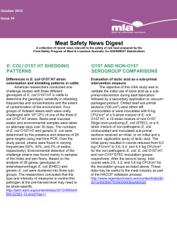 e. coli o157:h7 shedding patterns