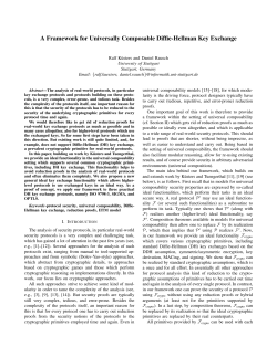 A Framework for Universally Composable Diffie