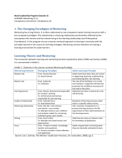 1. The Changing Paradigms of Mentoring Learning Theory and