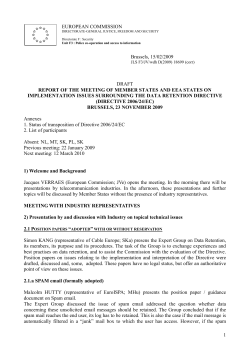 EUROPEAN COMMISSION DIRECTORATE