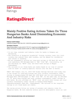 Mainly Positive Rating Actions Taken On Three