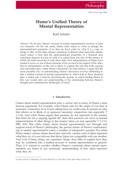 Humes Unified Theory of Mental Representation