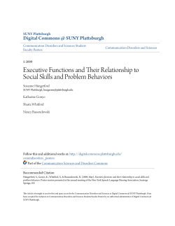 Executive Functions and Their Relationship to Social Skills and