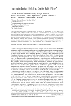 Incorporating spiritual beliefs into a cognitive model of worry