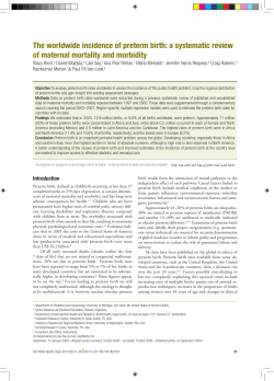 The worldwide incidence of preterm birth: a systematic review of