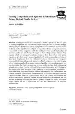 Feeding Competition and Agonistic Relationships Among Bwindi
