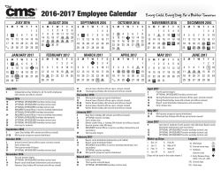 2016-2017 Employee Calendar, Revised 1-13-17