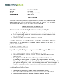 Job Description - Hackney Learning Trust