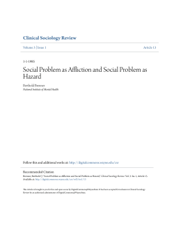 Social Problem as Affliction and Social Problem as Hazard