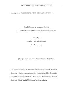 Race differences in restaurant tipping