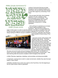 Lutheran Community Services provides emergency food for people