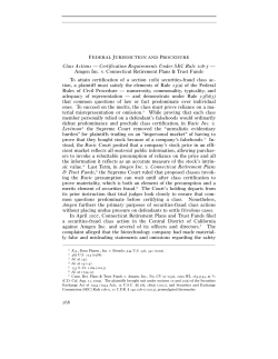 268 Class Actions &mdash; Certification Requirements Under SEC Rule