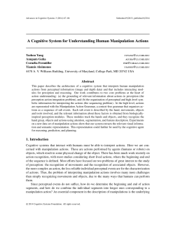 A Cognitive System for Understanding Human Manipulation Actions