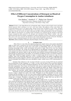 Effect of Different Concentrations of Detergent on Dissolved Oxygen