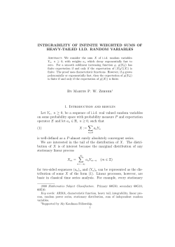 INTEGRABILITY OF INFINITE WEIGHTED SUMS OF HEAVY