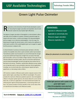 Green Light Pulse Oximeter USF Available Technologies