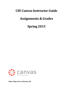 Canvas Assignments and Grade Book