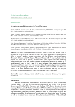 Evolutionary Psychology Attractiveness and Cooperation in Social