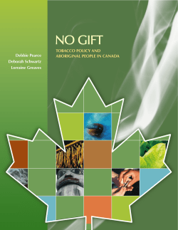 no gift TOBACCO POLICY AND ABORIGINAL PEOPLE IN CANADA