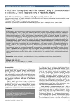 Clinical and Demographic Profile of Patients Using a Liaison