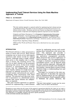 Implementing Fault-Tolerant Services Using the State Machine